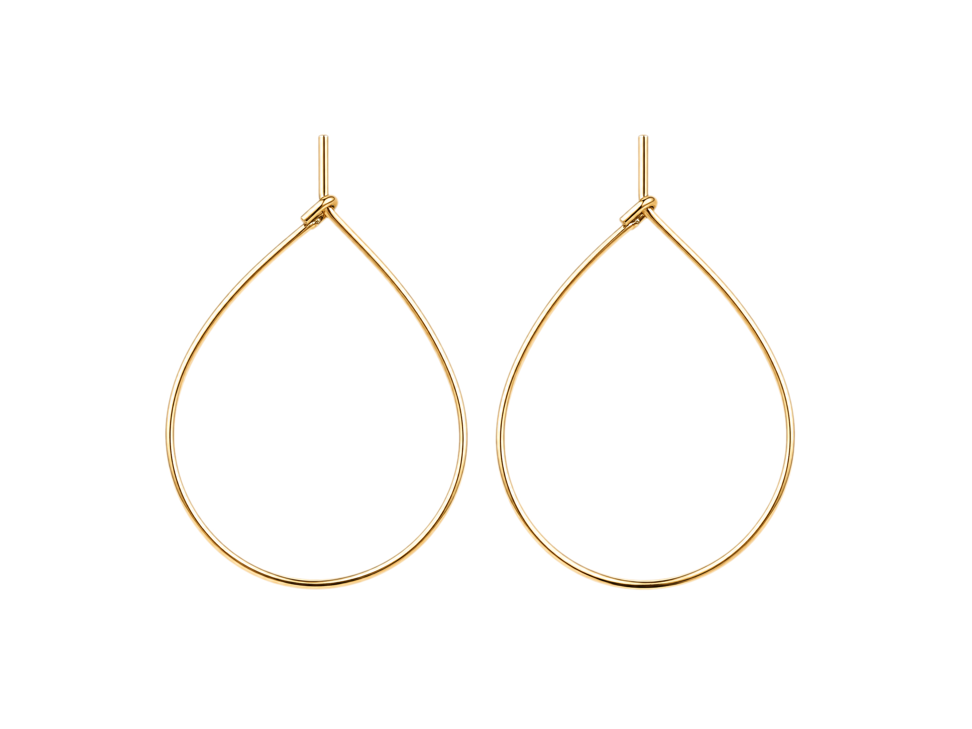goldene Creolen Rohlinge Basis tropfenförmig 40x30mm zum Ohr