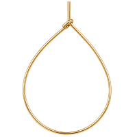 3 Paar Creolen, Tropfen ~40x30x0,8mm - Messing, gold