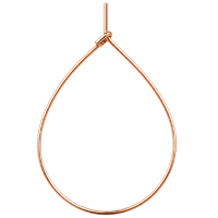 3 Paar Creolen, Tropfen ~40x30x0,8mm - Messing, rosegold