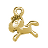 Anhänger Pferd ~13x11mm, Edelstahl poliert, gold