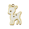 Anhänger weißes Bambi Reh ~14x9mm, Edelstahl poliert, gold