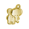 Anhänger Elefant ~12x10mm, Edelstahl poliert, gold