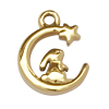 Anhänger Hase im Mond ~12x10mm, Edelstahl poliert, gold