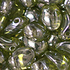 50g. (~218 Stk.) Glasperlen, kleine Blätter ~5mm