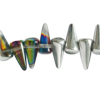 1 Strang (26 Stk) Glasperlen Spikes 5x8mm mit Metallicbeschichtung