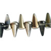 1 Strang (26 Stk) Glasperlen Spikes 5x8mm mit Metallicbeschichtung