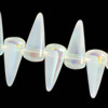 1 Strang (18 Stk) Glasperlen Spikes 6x14mm Kristall mit AB
