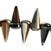 1 Strang (18 Stk) Glasperlen Spikes 6x14mm mit Metallicbeschichtung
