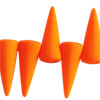 1 Strang (17 Stk) Glasperlen Spikes 7x17mm Neonorange