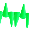 1 Strang (17 Stk) Glasperlen Spikes 7x17mm Neongrün