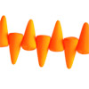 1 Strang (26 Stk) Glasperlen Spikes 5x10mm Neonorange