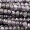 1 Strang (~39cm) echter Iolith Steinperlen, facettierte Rondellen ~3x2mm
