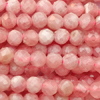 1 Strang (~38cm) echter Rhodonit Steinperlen, rund facettiert ~2,6mm