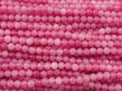 weie Jade Steinperlen, facettiert, geschliffen 4mm, Fuchsia