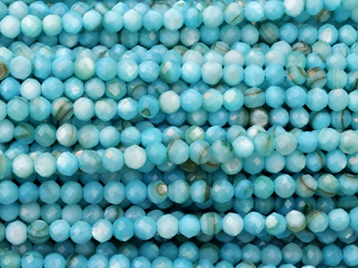 kleine echte Muschelperlen Perlen, facettiert 3mm, gefrbt