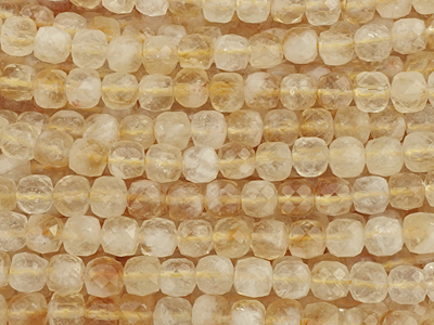würfelförmige Citrin Steinperlen 4mm, Würfelperlen zum Schmu