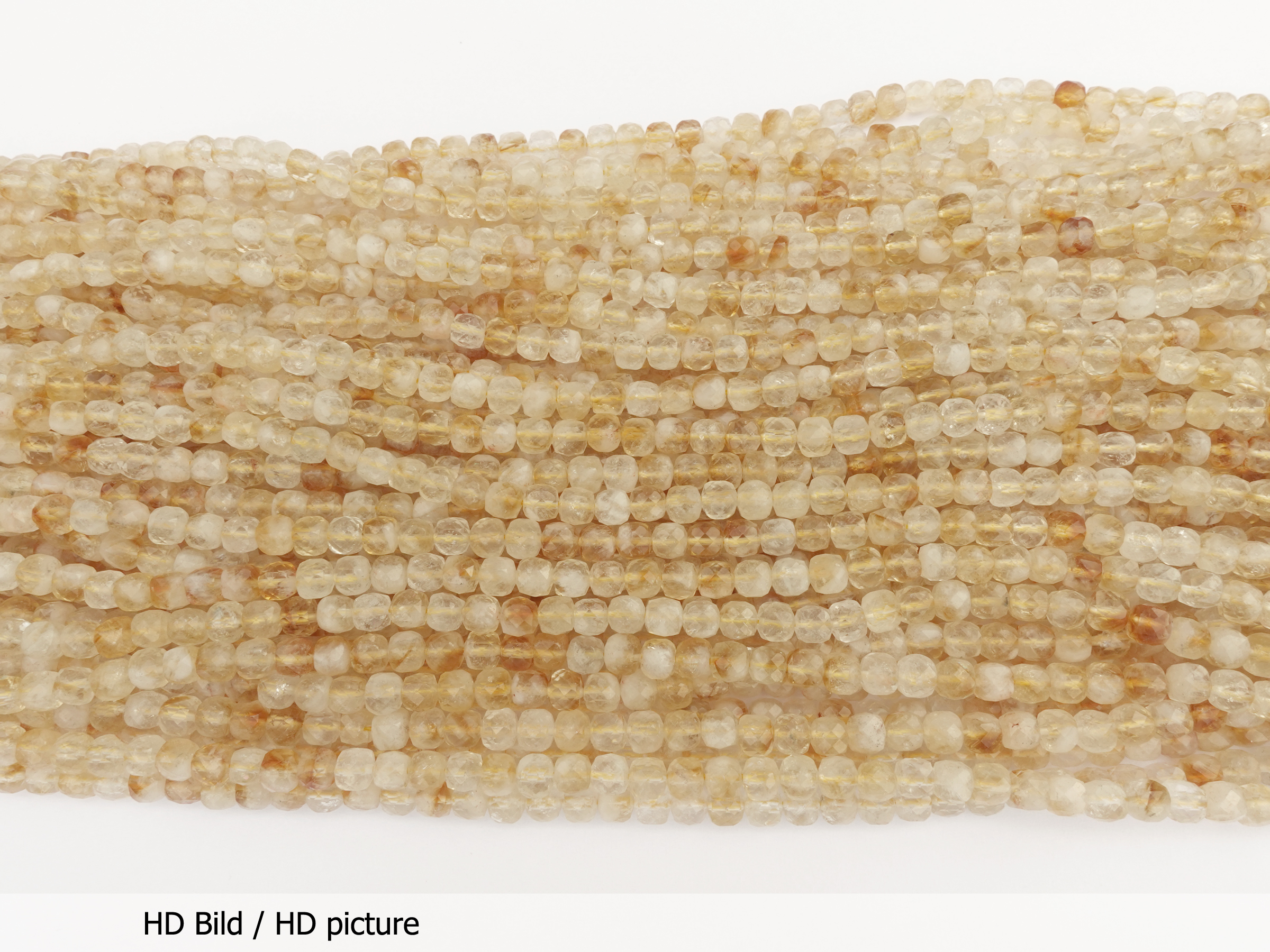 würfelförmige Citrin Steinperlen 4mm, Würfelperlen - HD Bild