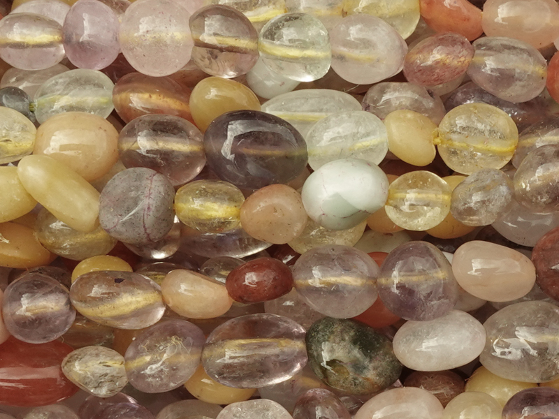 verschiedene, naturförmige Steinperlen zum Schmuckmachen - N