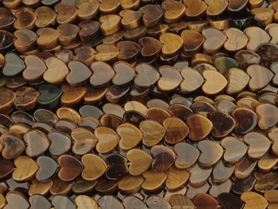 herzförmige Tigerauge Steinperlen 6mm Herzen