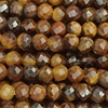 1 Strang (~39cm) echter Tigerauge Steinperlen, rund facettiert ~2,7mm