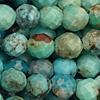 1 Strang (~37cm) echter Türkis Steinperlen, rund facettiert ~3,4mm
