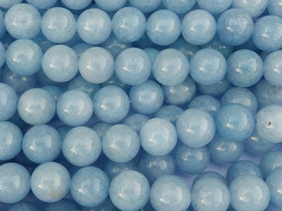 runde 10mm Steinperlen aquamarinblau eingefärbt
