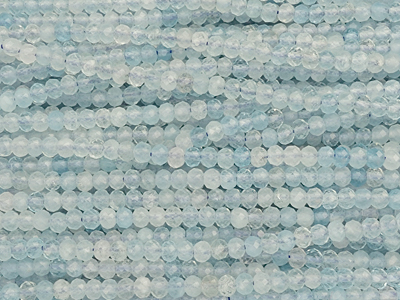 facettierte Aquamarin Steinperlen Rondellen 4x3mm