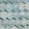 1 Strang (~38,5cm) echter Aquamarin Steinperlen, facettierte Rondellen ~4x3mm