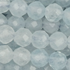1 Strang (~38cm) echter Aquamarin Steinperlen, rund facettiert ~3,5mm