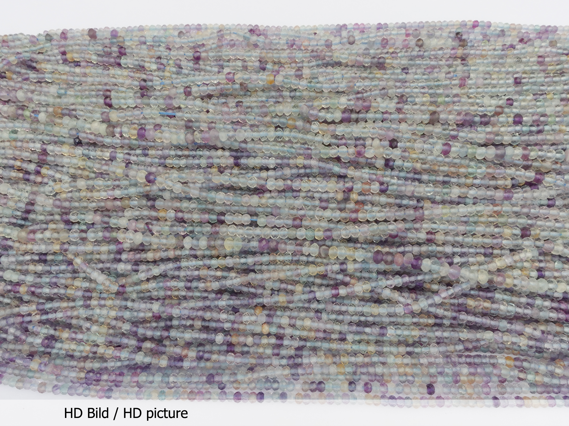 facettierte Fluorit Steinperlen Rondellen 3x2mm - HD Bild