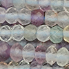 1 Strang (~39cm) echter Fluorit Steinperlen, facettierte Rondellen ~3x2mm