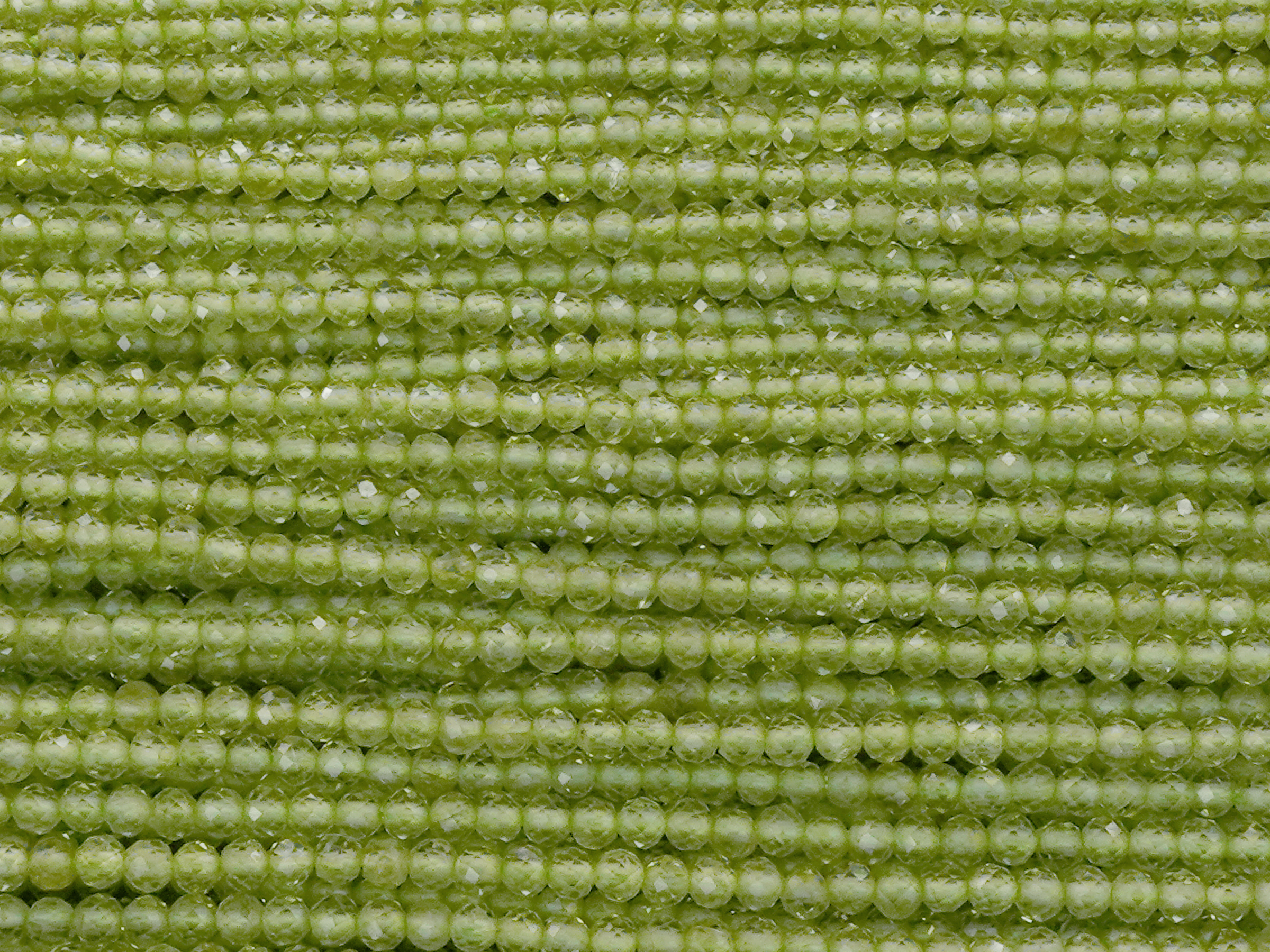 facettierte 2mm Steinperlen zum Schmuckmachen - Olivin - Per