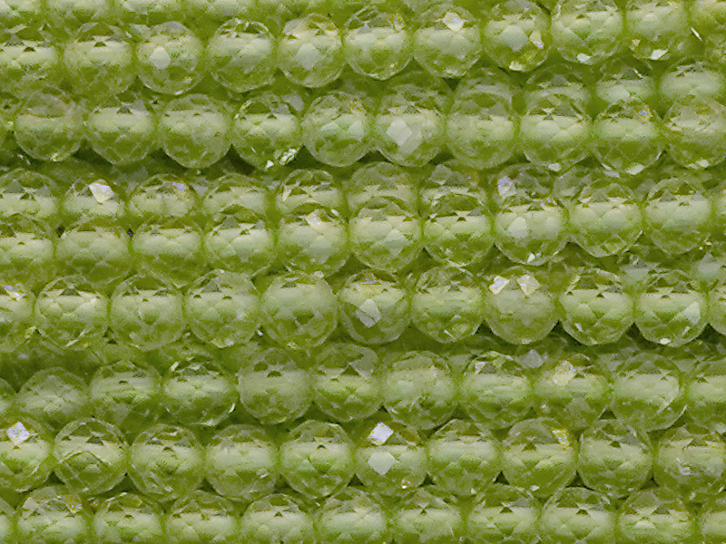facettierte 3mm Steinperlen zum Schmuckmachen - Olivin - Per