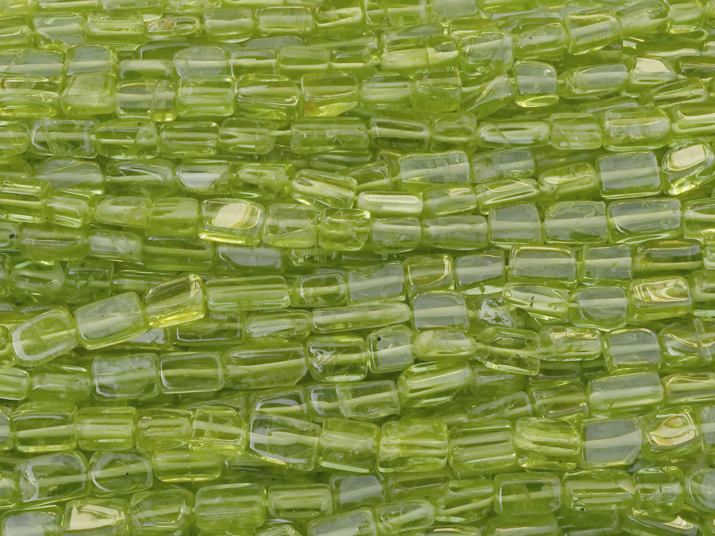 eckige Steinperlen zum Schmuckmachen - Olivin - Peridot