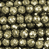 1 Strang (~38,5cm) echter Pyrit Steinperlen, rund facettiert ~2,4mm
