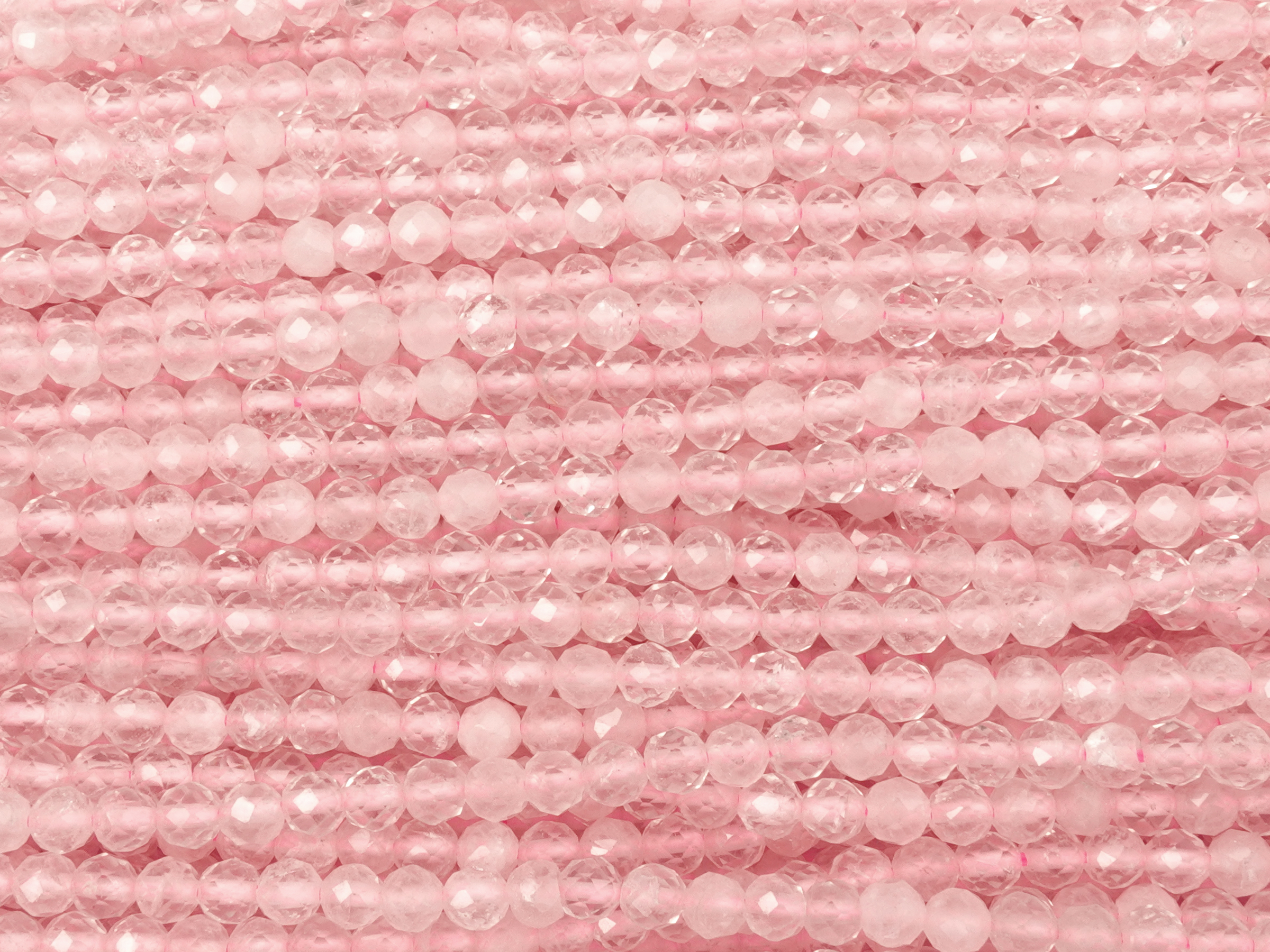 facettierte 3mm Rosenquarz Steinperlen zum Schmuckmachen
