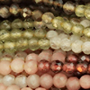 1 Strang (~38cm) echter Steinperlen, rund facettiert ~2mm, Mix