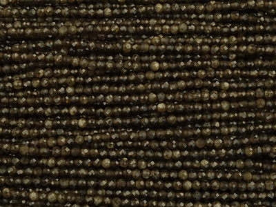 winzige facettierte Goldobsidian Steinperlen 2,1mm