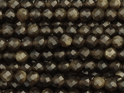 kleine facettierte Goldobsidian Steinperlen 3,1mm - Nahaufna