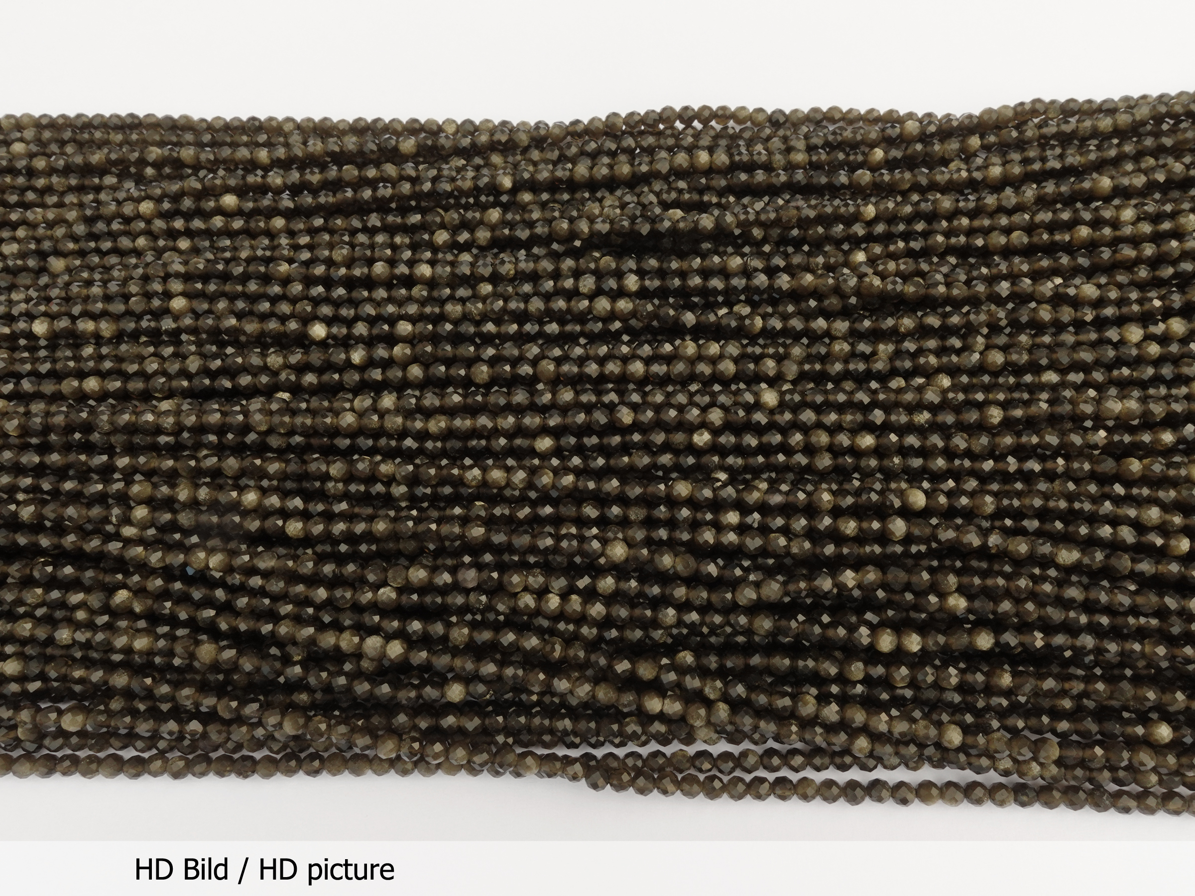 kleine facettierte Goldobsidian Steinperlen 3,1mm - HD Bild