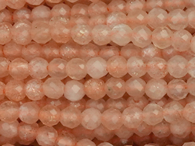 winzige facettierte Sonnenstein Steinperlen 2,4mm - Nahaufna