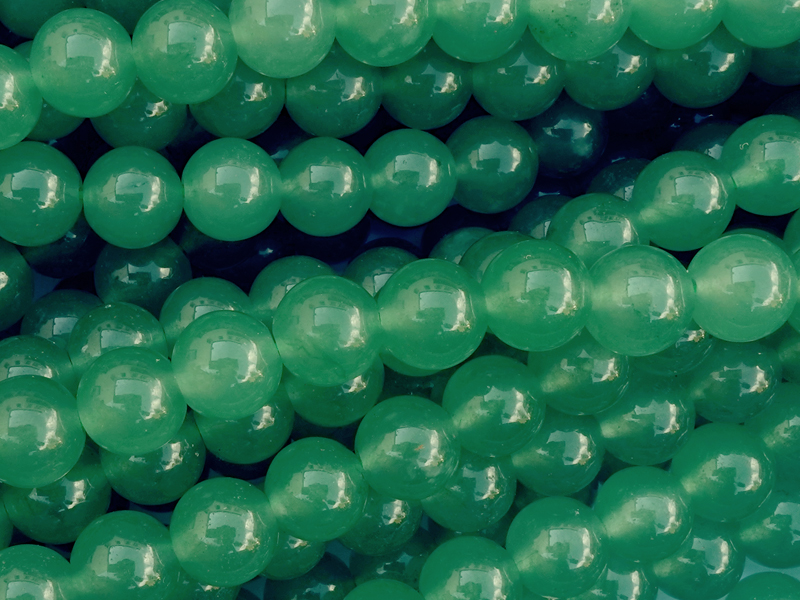 herbal-green gefärbte weiße Jade Steinperlen rund 8mm