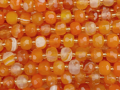 orange Achat Steinperlen ca. 6x8mm zum Schmuckbasteln