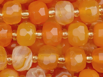 orange Achat Steinperlen ca. 6x8mm zum Schmuckbasteln - Naha