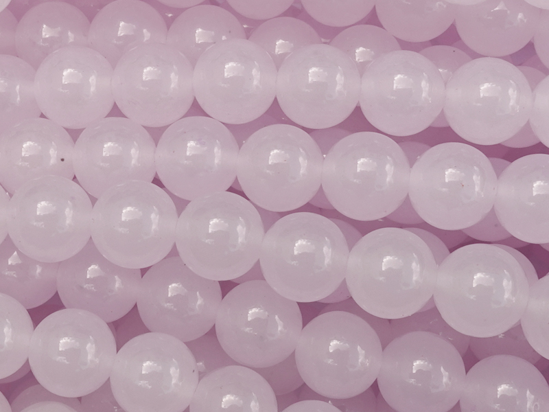 rosa gefärbte weiße Jade Steinperlen rund 6mm - Nahaufnahme
