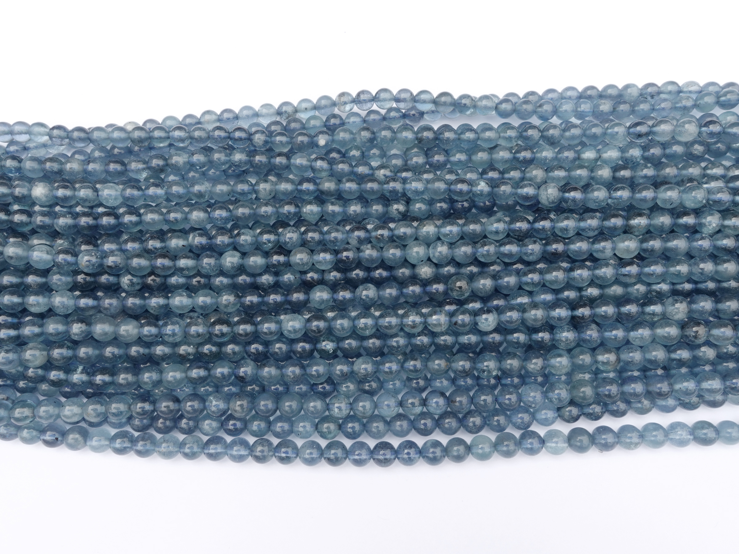 runde 5mm Aquamarine Steinperlen in seltener Blaufärbung