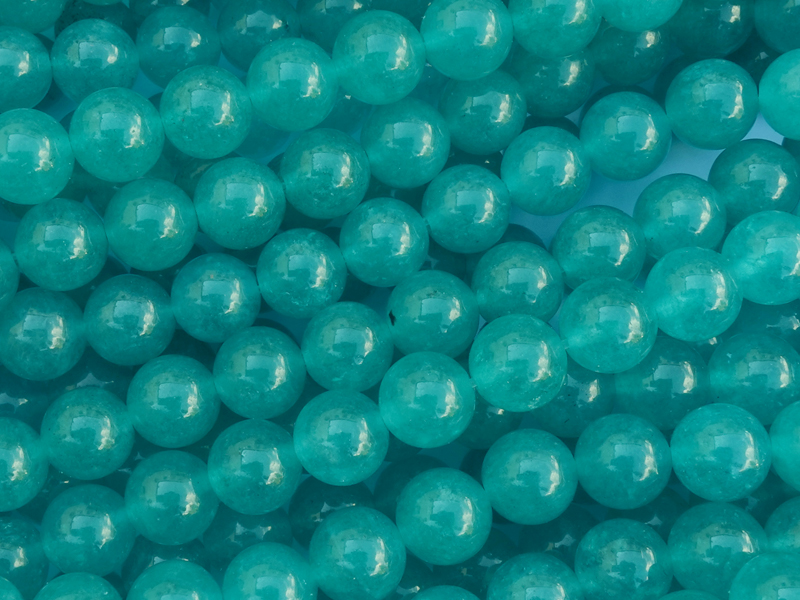 teal gefärbte weiße Jade Steinperlen rund 8mm