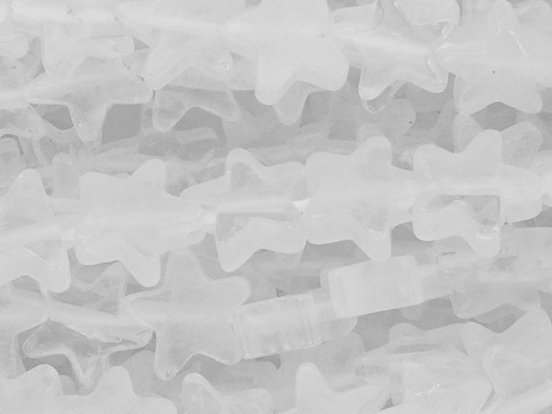 sternförmige, weiße Quarzstein Perlen 6mm zum Schmuckmachen 