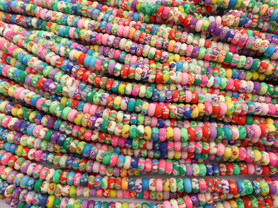 bunte Perlen Scheiben aus Fimo für Kinder