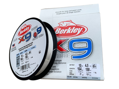 150m Spule Berkley X9 Braid Tresse 0,12mm Crystal (weiß)